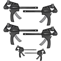Amazon Basics - Juego de 6 abrazaderas de barra: 2 unidades de 10-16 cm y 4 unidades de 15-24 cm